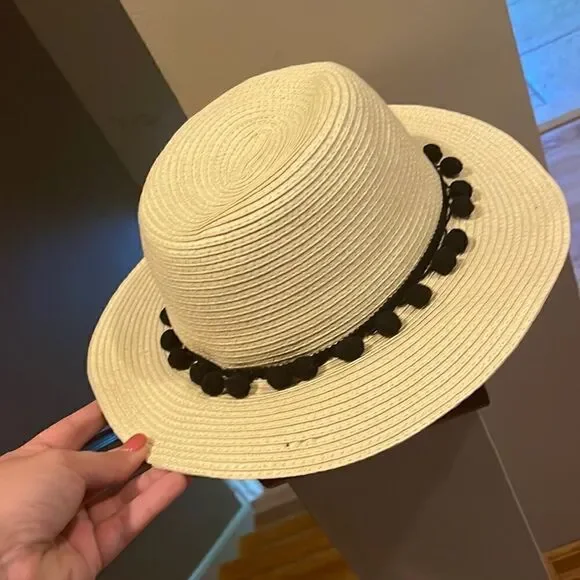 Cream Fedora Hat with Black Tassles - Picture 2 of 5